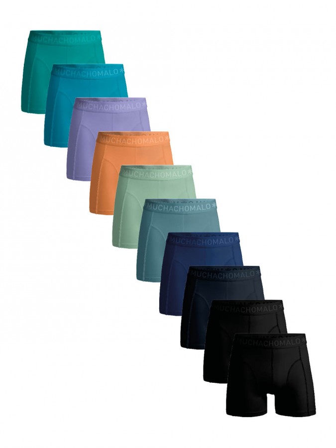 Afbeelding van Muchachomalo - 10-PACK  Boxers Solid: - Black - Blue - Green - Orange - Purple 